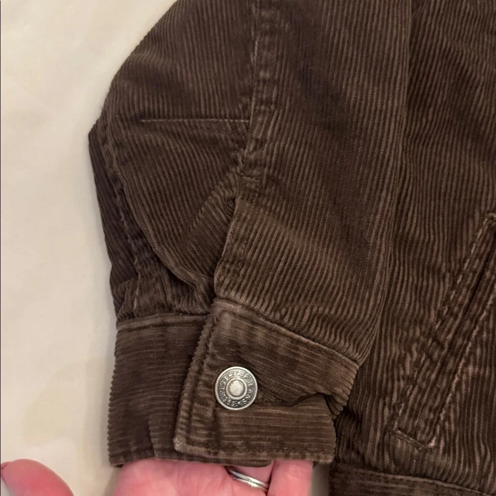 ADORABLE! GAP Kids Brown Corduroy Jacket with Sherpa Collar, sz S